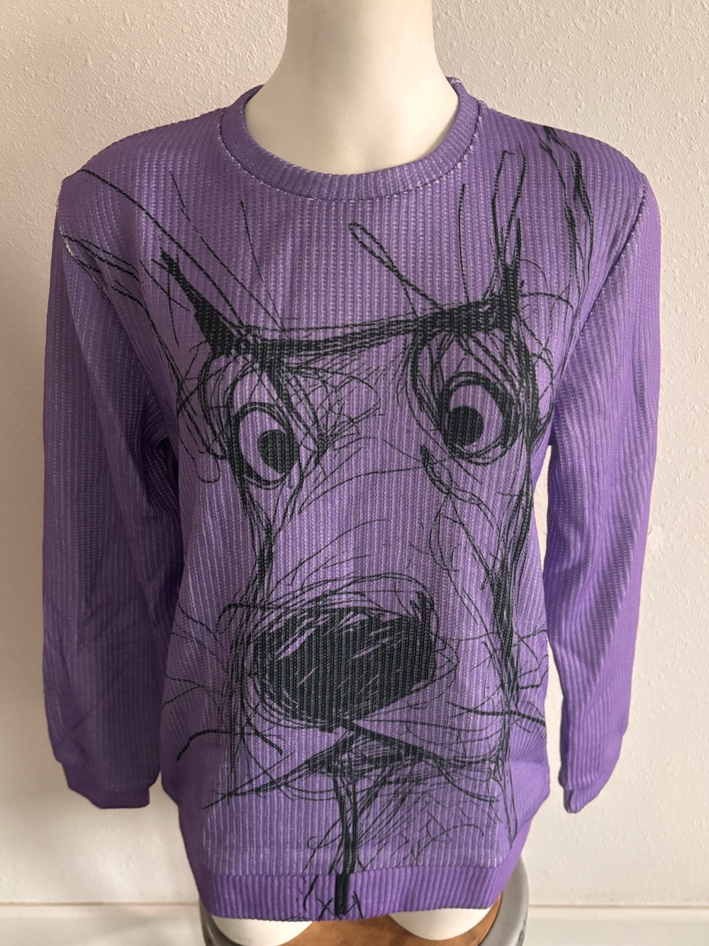 New Purple Sketched Dog Pullover